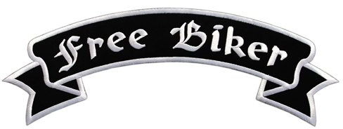 Free Biker Backpatch rygglapp XXL ca 33,5 x 11,5 cm