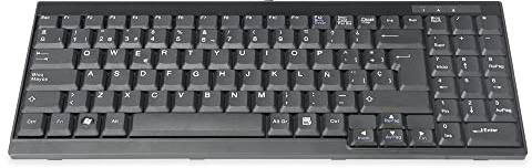 DIGITUS KVM-tangentbord – Ersättning för DS-72210 / DS-72211 – Spanskt tangentbordslayout – Reservdel eller eftermonteringssats för LCD-KVM-konsoler – Enhetsspecifik anslutning – Svart