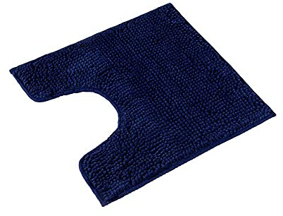 PANA fluffig WC matta med urtag • chenille badmatta i olika delar Färger och storlekar • Badmatta halkfri och tvättbar • 45 x 45 cm • Färg: blå