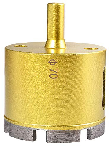 KATUR 70mm Dia Diamond Hole Saw Diamond Core Drill Bit, Masonry Hole Saw Porcelain Tile Hole Cutter for Marble, Glass, Slate, Ceramic, Granite, Quartz Gemstone