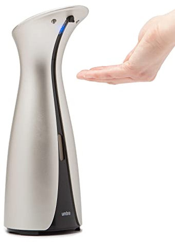Umbra Otto Automatic Soap Dispenser Touchless, Hands Free Pump for Kitchen or Bathroom, 8.5 OZ, Nickel