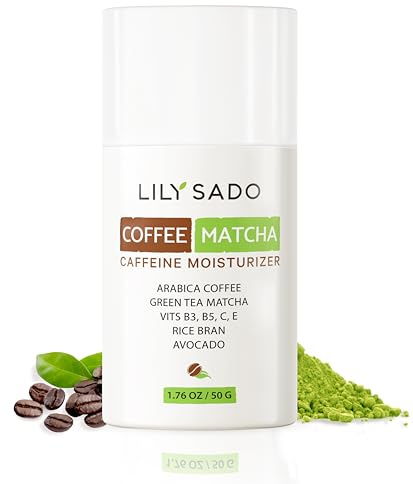 LILY SADO TEA+C™ Coffee & Matcha Face Moisturizer - Natural Vegan Caffeine Facial Cream w Green Tea & Arabica Coffee Beans - Best Antioxidant, Anti-Wrinkle Moisturizing Lotion - Softens & Firms