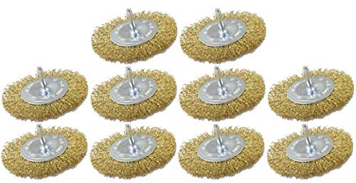 10 Neilsen Wire Wheel Drill Bits - 4 inch Flat - Drill Attachment Brushes CT3707
