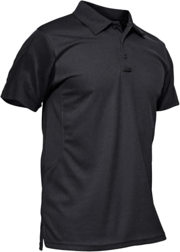 KEFITEVD Bundeswehr T-Shirt Herren Kurzarm Poloshirts Tactical Shirt US Army Tshirts Männer Arbeitsshirt Sommer Schnelltrocknend Atmungsaktiv Polo Schwarz XL
