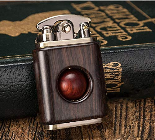 Kerosin Feuerzeug Retro Massivholz Feuerzeug Zigarren Zigarren Anzünder Geburtstagsgeschenk Weihnachten Schwarz