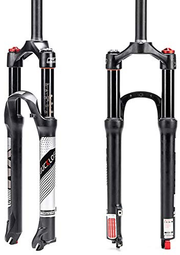 BUCKLOS 26/27.5/29 Travel 120mm MTB Air Suspension Fork, Rebound Adjust 1 1/8 Straight/Tapered Tube QR 9mm Manual/Remote Lockout XC AM Ultralight Mountain Bike Front Forks