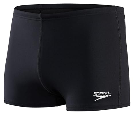 Speedo Men's Endurance+ Aquashort Swimming Trunks | Chlorine Resistant | Swim Fitness | Training | Holiday, Black, 38