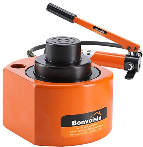 Bonvoisin Hydraulikzylinder 20T mit CP-180 Handpumpe, 30mm Hub, 57mm Selbsthöhe, für Gebäude, Brücken und Maschinenbau (DFPY-20T+CP-180)