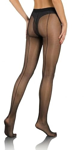 sesto senso Nahtstrumpfhose 20 DEN Strumpfhose mit rückwärtiger Naht transparente Feinstrumpfhose mit Stringoptik einzeln & im 3er Pack