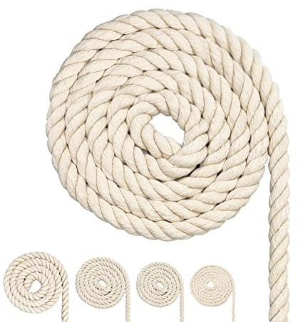 Cordoncino di cotone, corda di cotone macramè, molte misure, per lavori fai da te, regali (10 mm (4 m)