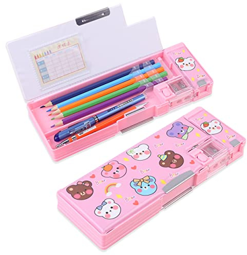 LilyBeauty Astuccio multifunzione pop-up per ragazze e ragazzi, grazioso portapenne con calendario e materiale scolastico, ottimo regalo di compleanno per bambini