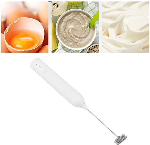 Batidorche, Batidor De Huevos Pequeño Para El Hogar Mini Batidora Multifuncional Agitador Eléctrico Mano Fabricante Espuma Leche Inalámbrica Espumador (Blanco)
