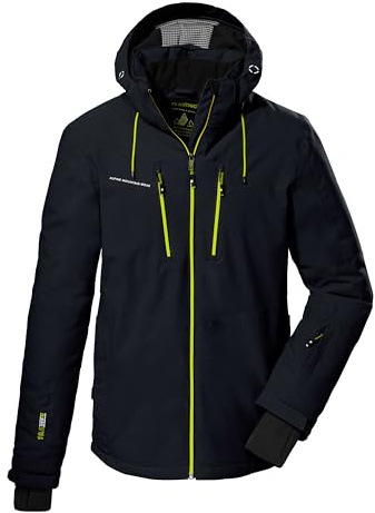Killtec Herren Skijacke Ksw 44 Mn Ski Jckt/Funktionsjacke mit abzippbarer Kapuze, 10.000 mm Wassersäule, atmungsaktiv, wasserdichter Reißverschluss, Schneefang, PFC-frei, Blau, Größe 56