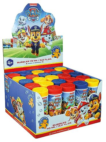 PUSTEFIX Seifenblasen Set I 25x Klassik 70ml PAW Patrol I Bunte Bubbles Made in Germany I Seifenblasen für Kindergeburtstag, als Mitgebsel oder Gastgeschenk I 25 x 70 ml Vorteilspack für Kinder
