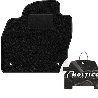 moto-MOLTICO Fahrer Fußmatte Auto Velours Fahrerseite Autoteppiche | Schwarz Fahrermatte 1-teilig passend für VW Polo VI, Seat Ibiza V, Arona, Audi A1 III ab 2017