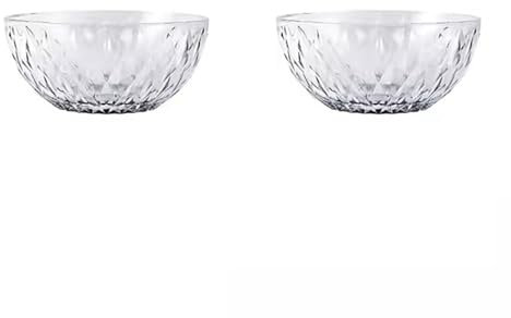 HEXEH Salad Bowls 2 PCS 5-inch Transparent Glass Bowls and Plates, Home Fruit Salad Bowls, Creative Heat-resistant Bowls, Tableware Bowls, Glass Bowls Kitchen Soup Bowls (Size : 8inch)