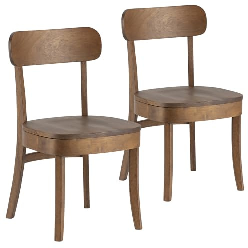 HOMN LIVING Pack 2 Sedie Nala Colore Noce, Legno massello, 45,5 cm (Larghezza) 59 cm (profondità) 83 cm (Altezza)