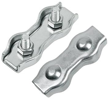 Generisch 2 Stück Duplex Klemme, Edestahl Drahtseilklemme, Edelstahl Seilklemme für 1.5mm-8 mm Drahtseile(M6)