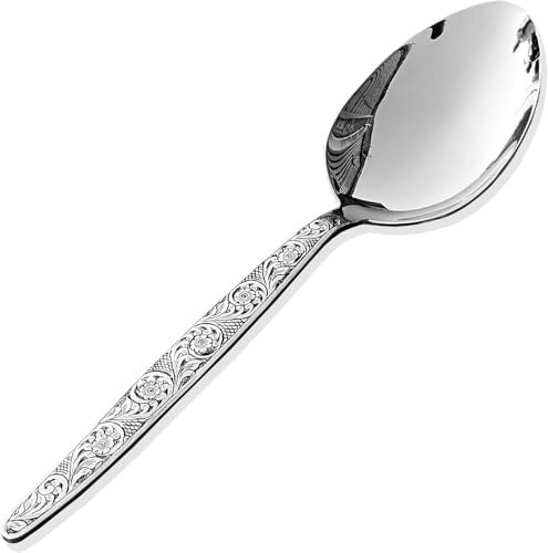 BNAZIND Kunz Meißel-Gravurlöffel, 18/10 Edelstahlbeschichtung, Servierlöffel, Abendessen