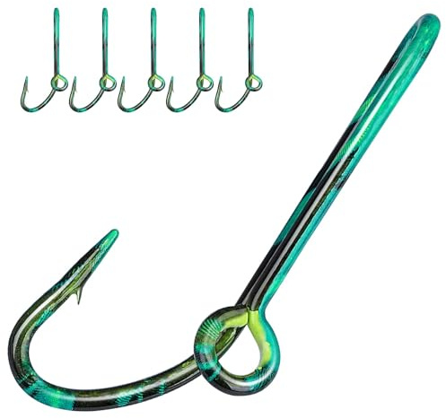 THKFISH Fischhaken Hut Clip, 5 Set Pins für Angelhaken Hutclip, Angelhaken Set für Hut, Krawattenclips, Offset Haken, Zander Haken, Forellenhaken