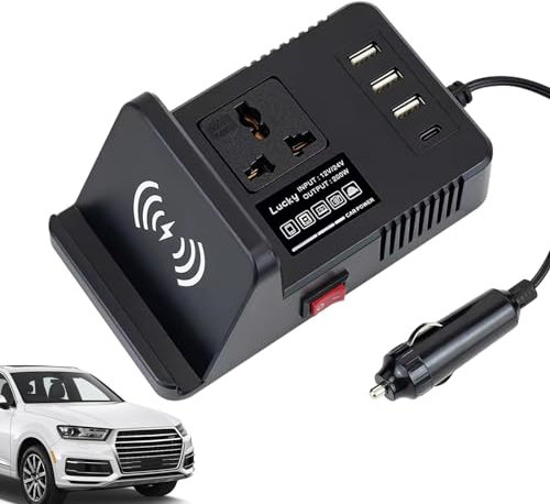 Car Inverter - 200W Voltage Converter,Car Laptop Charger, Voltage Converter, Automotive Inverter, 3 USB Ports, Car Plug Converter for Mobile Phone