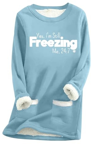 HOOUDO Limited Time Deals Of The Day Sweatshirts for Women UK Fleece Lined Thick Jumper Tops Plush Warm Sweaters Long Sleeve Crewneck Winter Blouses Shirt Soft Sherpa Pullover Underwear