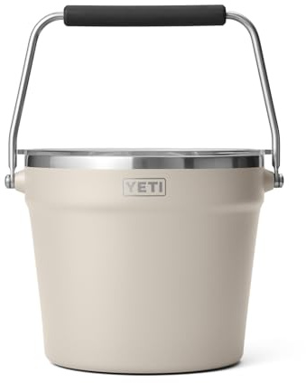 YETI Rambler Beverage Bucket, Double-Wall Vacuum Insulated Ice Bucket with Lid, Cape Taupe
