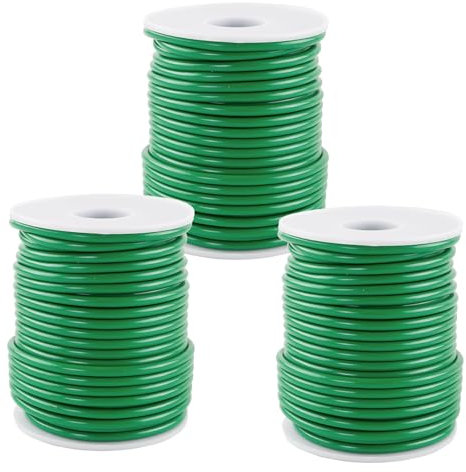 Alambre para plantas engomado, 3 unidades, 3,5 mm x 20 m, alambre para plantas, alambre de jardín, alambre de flores suave y grueso para atar plantas y trabajos de jardín y para entrenar plantas