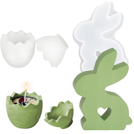 Silikonformen Gießformen Ostern Silikonform, Gießformen Silikon Ostern Hase Ostereier, 3D Osterhase Ostereier für Dekorative Lagerung
