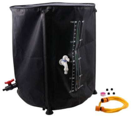 Sharplace Collapsible Rain Barrel, Portable Rain Collection System, 53 Gallon Water Rain Collector Barrel, Foldable Rain Barrel, Black
