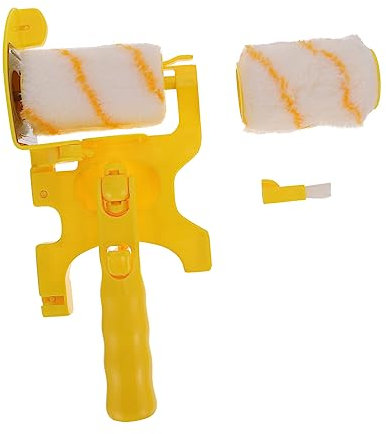 Angoily Multifunctional Paint Roller Brush Set with 2 Rollers and 2 Soft Brushes for Wall Painting and Edging Long Handle for Smooth and Precise Wall Decoration