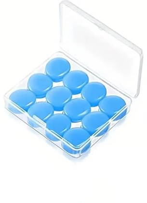 Moldable Silicone Noise Cancelling Earplugs 6 Pairs for Sleeping, Swimming, Shooting,Taking a Plane (Blue, One Size)