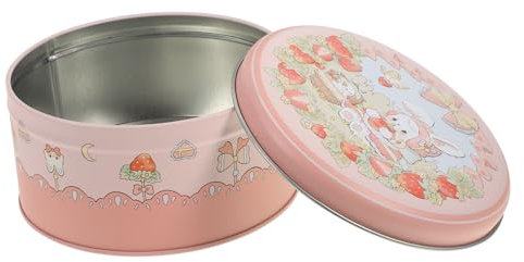 Holibanna Biscottiera in Scatola Portaoggetti Coperchio Contenitori in Metallo Decorativi Per Conservare Biscotti Caramelle E Tè Sfuso