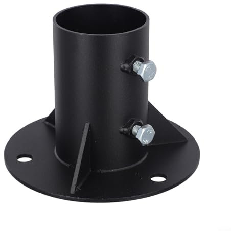 Poste de valla de eslabones de cadena de acero, con estructura de base redonda y soldadura suave, para vallas de cadena, compatible con postes de lámpara, postes de buzón (65 mm)