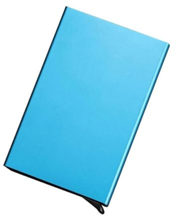 QWWQYDY Visitenkartenbox 2 stücke Automatische Kreditkarte Box Visitenkarte Box Metall Aluminium Legierung Karte Halter(Blue)