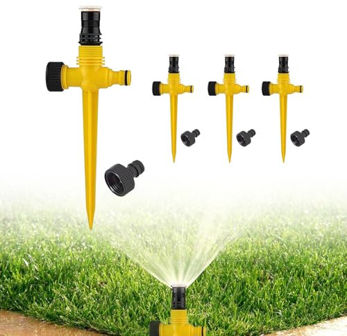 4 paia di irrigatori per prato, sistema di irrigazione a 360 gradi, irrigatore automatico da giardino, irrigatore regolabile con connettore rapido, sistema di irrigazione, per giardino e prato