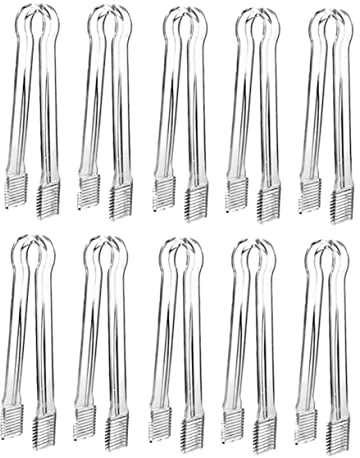 LIFKOME 10piezas Pinzas Para Cubitos De Hielo y Alimentos Multifuncionales Acrílicas Fácil De Limpiar