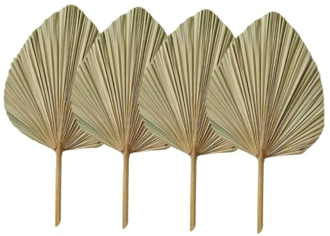 SOLUSTRE 4 Piezas Decoración Palma Secas para Bodas y Fiestas Decoración Artística de Pared sin