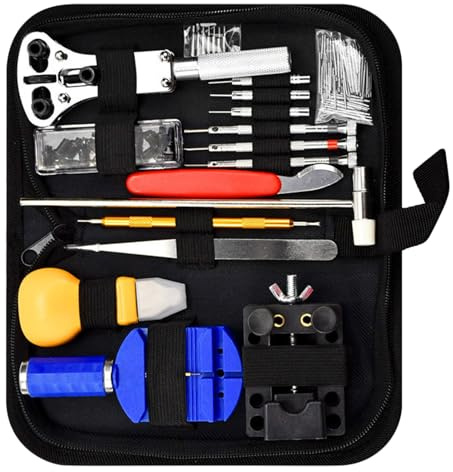 Arvoni Uhrenwerkzeug, Uhrmacherwerkzeug Set, 147 Stück Uhr Batteriewechsel Werkzeug, Uhren Batteriewechsel Set Uhren Werkzeug mit Uhrenarmband Entferner, Uhrenöffner, Federstegwerkzeug