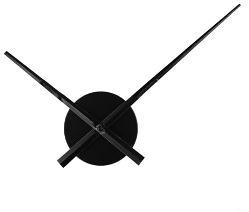 BlissfulAbode 3D Clock Hand DIY Großzeiger Wanduhr für Dekor Quarz Uhrwerk Mechanismus Zubehör, Metall + Kunststoff, Durchmesser 10 cm, Zeigerlänge 23,5 cm / 31,3 cm, für Reparatur, Schwarz