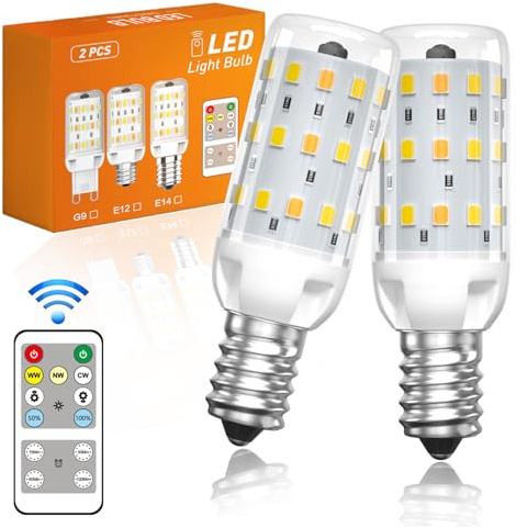 Ampoule Mais LED E14 Dimmable, Ampoule e14 LED avec Télécommande, 4W Équivalent Halogène E14 40W, 3000K Blanc Chaud,4000K Blanc Neutre,6000K Blanc Froid, Petie Culot Lampe Maïs Led Lot de 2
