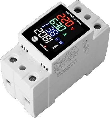 Appareil de mesure numérique - Surveillance immédiate du courant électrique de la consommation d'énergie - Haute précision - Installation sans vis - Système de surveillance de l'énergie