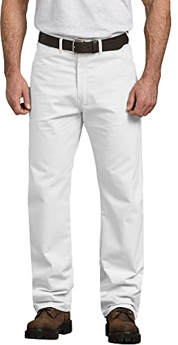 Dickies - Pantalón Funcional para Hombre, Corte Holgado, Blanco, 40W x 32L