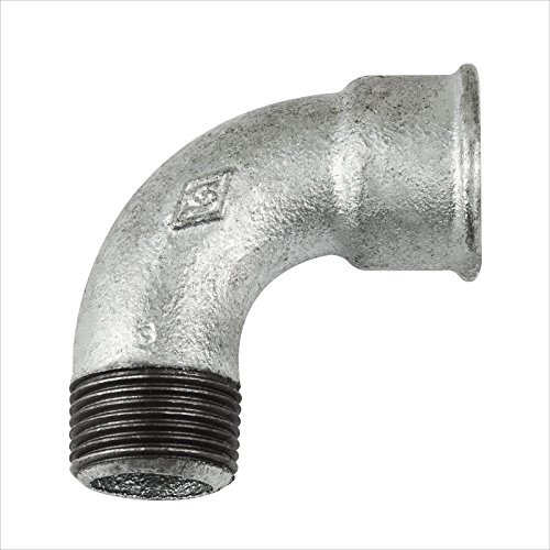 Stabilo-Sanitaer Rohrbogen 1 1/2 Zoll DN40 kurz IG/AG Bogen Temperguss Fitting Gewindefitting Tempergussfitting Rohrfitting