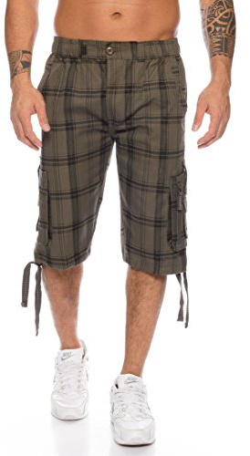 Kendindza Hombres Pantalones Cortos Bermuda Cargo Leisure Shorts M - 4XL (Verde (302), XL)