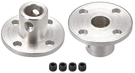 sourcing map 6.35mm Inner Dia H12*D10 Rigid Flange Coupling Motor Guide Shaft Coupler Motor Connector 2 PCS for DIY Parts