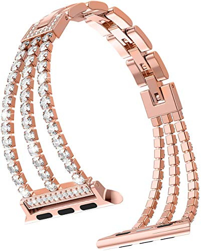 Bling Bracelet Compatible avec Bracelets Apple Watch 38mm 40mm 41mm 42mm(Series 10) Bracelet de montre pour iWatch Series 10 9 8 7 6 5 4 3 2 1 SE2 SE Ultra Ultra2