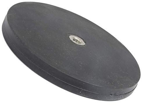 Magnet-Kauf Neodym Gummiert D 88mm M6 Gewinde Bohrung 42 KG Zugkraft Flachgreifer Magnet Scheibe Topfmagnet Gummi Runde Magnete mit Innengewinde für Schrauben Öse oder Haken