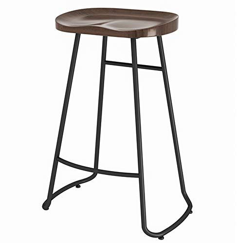 HXSM Holz Barhocker Küchenstuhl Tresenhocker Vintage Industrial Bistrohocker Leichte Barstuhl Metallfuß Hocker Mit Fußstütze 45cm 55cm 65cm 75cm