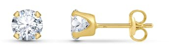 Amberta Allure Damen Ohrstecker aus 9K Gold mit Zirkonia